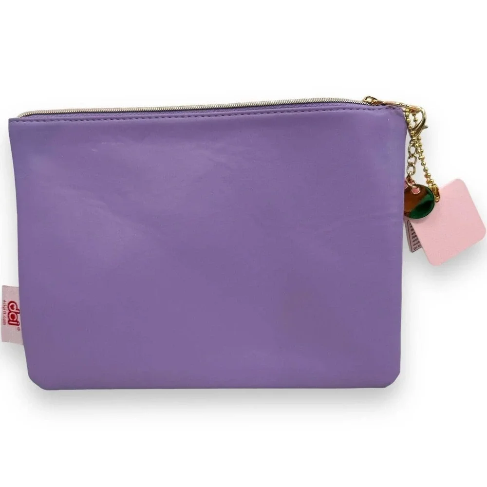 🍀Get Over It Purple Rainbow Zipper Makeup Bag / School Supply Pouch